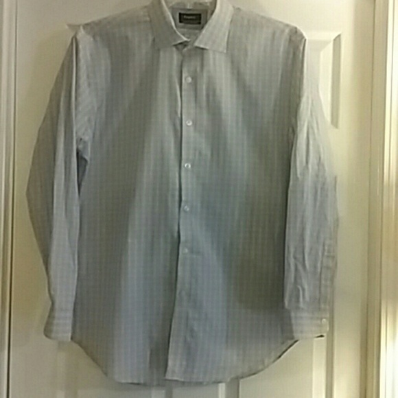 ESQUIRE Blue Check Slim Fit Dress Shirt - Picture 2 of 4